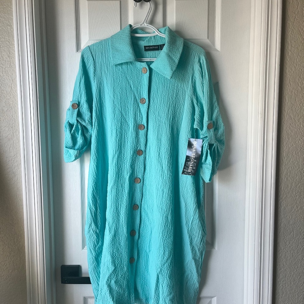 Nina Leonard Blue Shirt/Dress